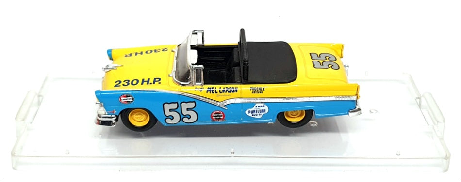Quartzo 1/43 Scale 1017 - 1956 Ford Fairlane NASCAR #55 Mel Larson - Yellow/Blue