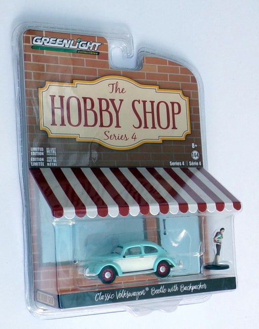 Greenlight 1/64 Scale 97040-F - Classic VW Beetle & Backpacker - Blue/White