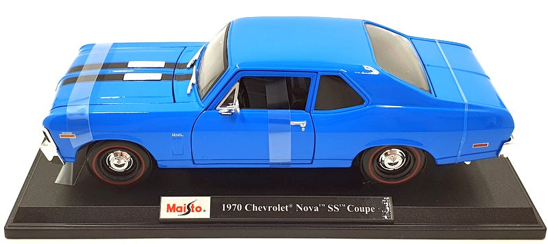 Maisto 1/18 Scale Diecast 46629 - 1970 Chevrolet Nova SS Coupe - Blue
