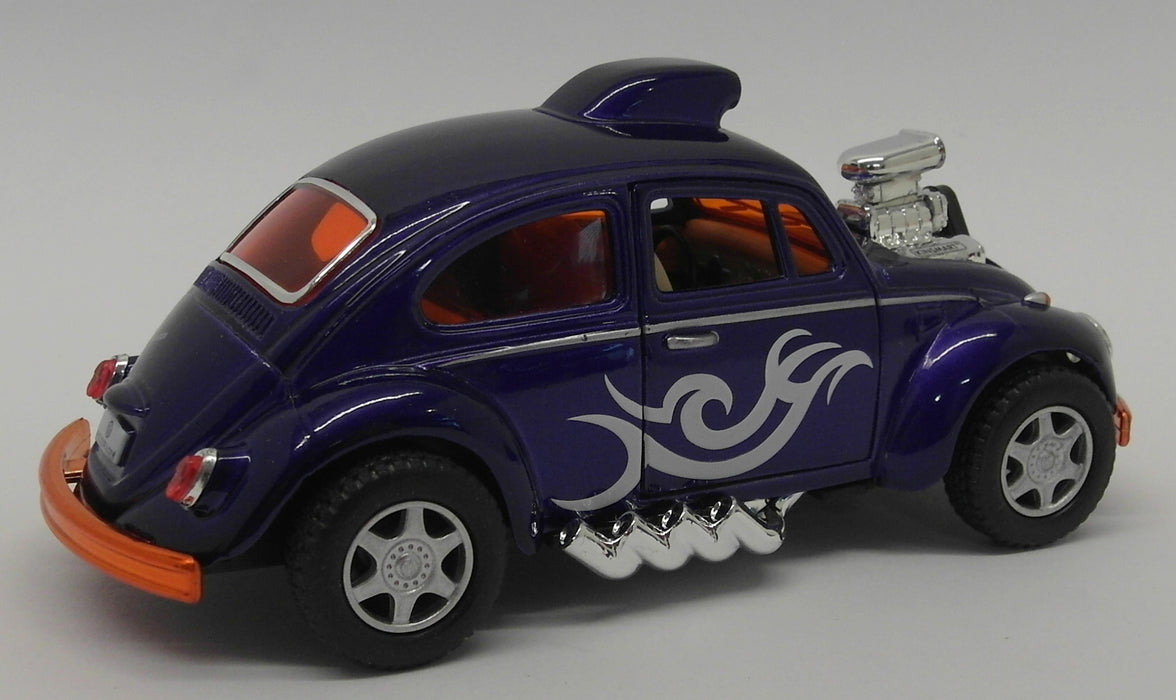 VW Beetle Custom Drag Racer - Purple - Kinsmart Pull Back & Go Diecast Metal Model Car