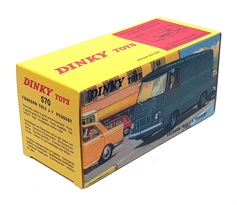 Atlas Dinky Toys Appx 12cm Long 570 - Peugeot J7 Fourgon Van - Blue/White