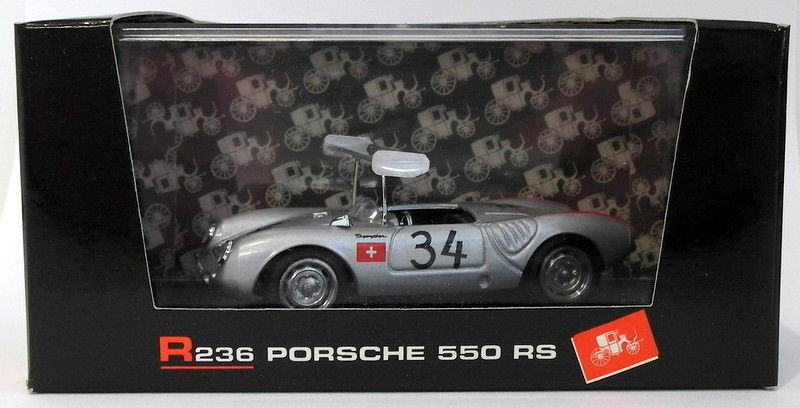 Brumm 1/43 Scale Diecast R236 - Porsche 550 RS #34 - Silver Spoiler