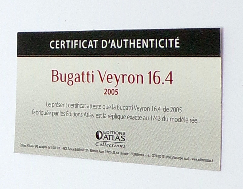 Atlas Editions 1/43 Scale 2 891 011 - 2005 Bugatti Veyron 16.4 - Blue