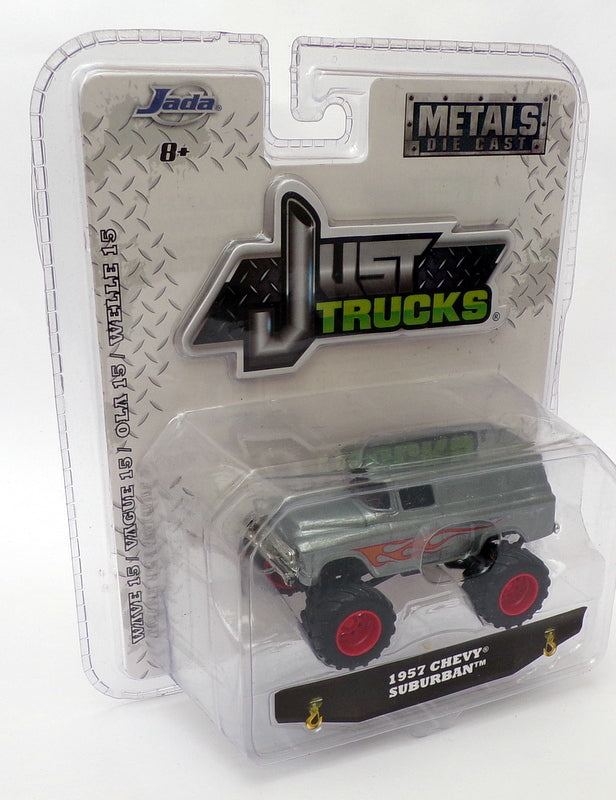 Jada Just Trucks 1/64 Scale 14020 - 1957 Chevrolet Suburban - Grey/Red