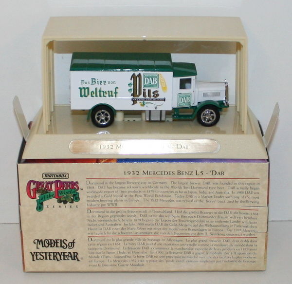 MATCHBOX  BEERS OF THE WORLD YGB21 - 1932 MERCEDES BENZ L5 - DAB