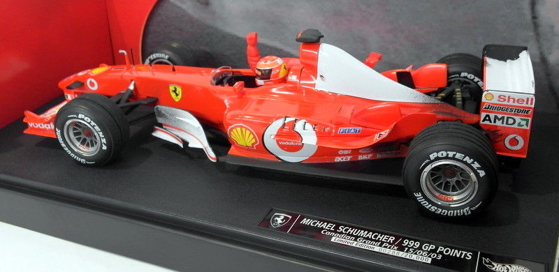 Hot Wheels 1/18 Scale C5938 Michael Schumacher Canadian GP 999 GP Points