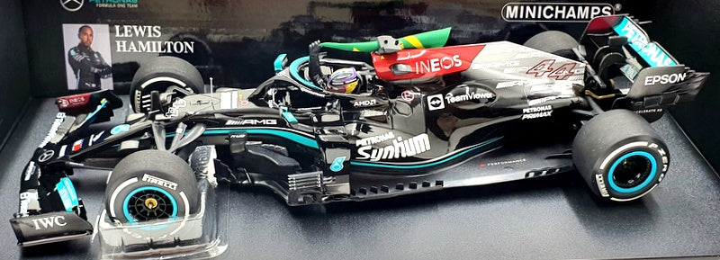 Minichamps 1/18 Scale 110 212044 Mercedes AMG Petronas F1 Hamilton Brazil Flag