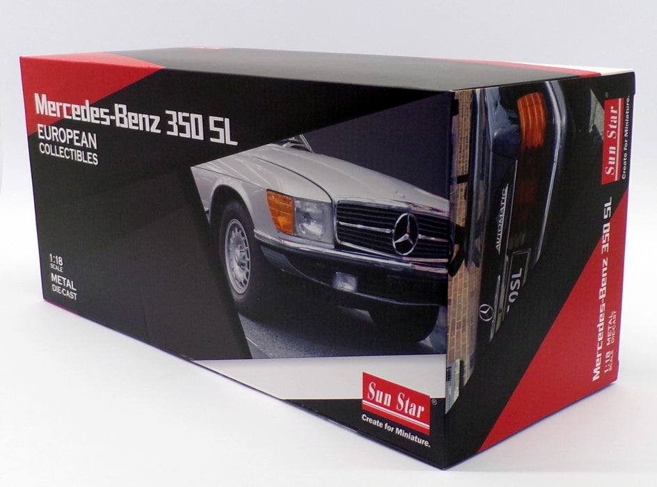 Sun Star 1/18 Scale Model Car 4667 - Mercedes Benz 350 SL - Ivory