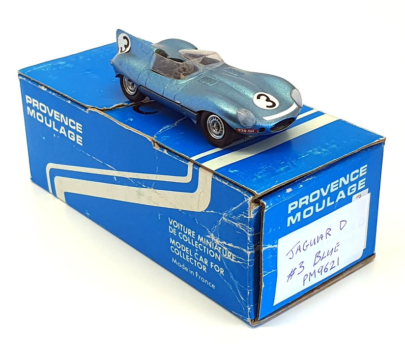 Provence Moulage 1/43 Scale Built Kit PM9621 - Jaguar D Type Race Car - #3 Blue