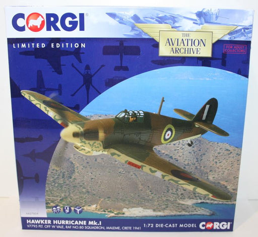 Corgi 1/72 Scale Diecast AA27604 Hawker Hurricane MK1 - 80SQN Maleme Crete 1941