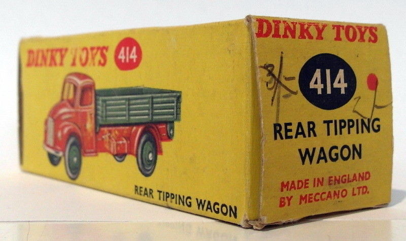 Vintage Dinky 414 - Rear Tipping Wagon - Orange Green
