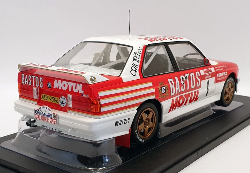 IXO 1/18 Scale Diecast 18RMC040A - BMW E30 M3 #1 Bastos Tour De Corse 1988
