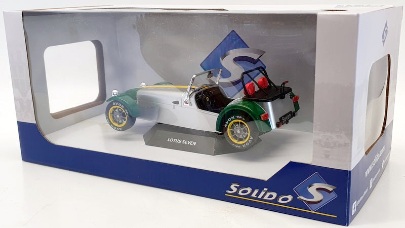 Solido 1/18 Scale Model Car S1801803 - 1989 Lotus 7 Aluminium/Green