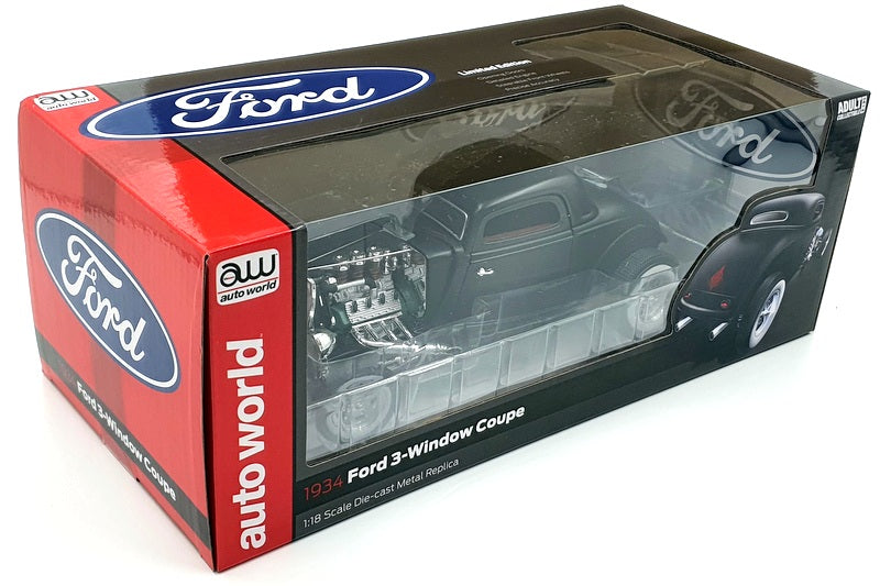 Autoworld 1/18 Scale Diecast AW292/06 - 1934 Ford 3-Window Coupe - Black
