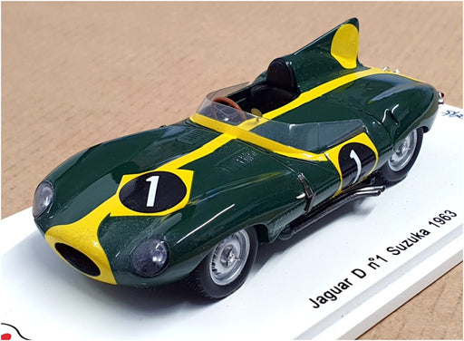 Spark 1/43 Scale SJ017 - Jaguar D Suzuka 1963 #1 Francis/Francis - Green/Yellow 