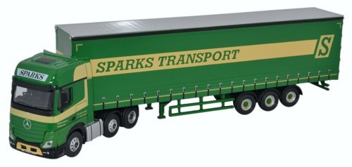 Oxford Diecast 1/76 Scale 76MB006 - Mercedes Actros GSC Curtainside Sparks Trans
