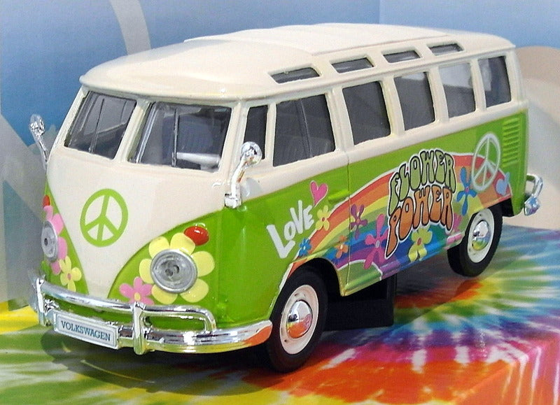 Maisto 1/25 Scale Diecast Hippie Line 32301 - Volkswagen Van Samba - Green