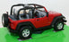 Welly NEX 1/24 Scale 22489W - 2007 Jeep Wrangler - Red - Open Top