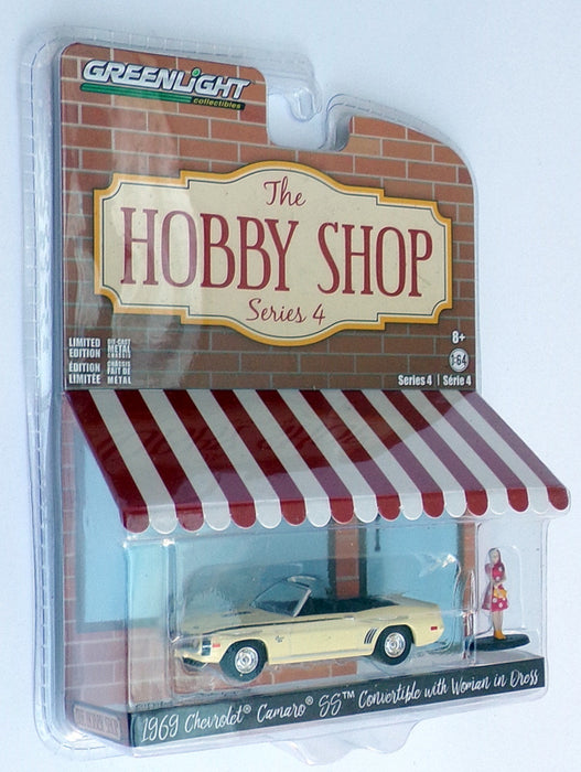 Greenlight 1/64 Scale 97040-B - 1969 Chevrolet Camaro SS Conv & Woman In Dress