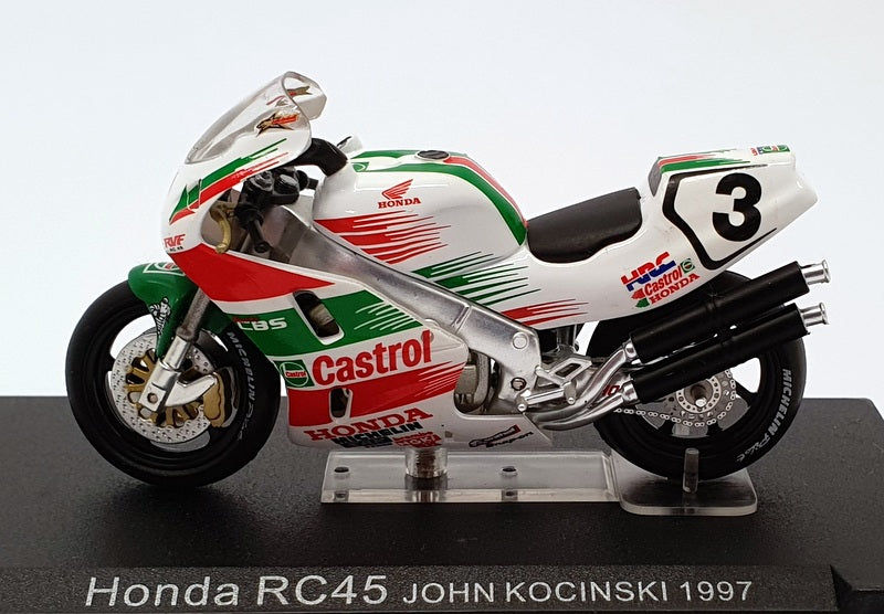 Ixo Models 1/24 Scale IB21 - Honda RC45 - #3 J.Kocinski - White