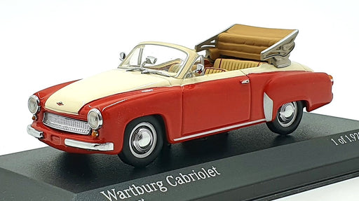 Minichamps 1/43 Scale 430 015931 - 1959 Wartburg 311/2 Cabrio - Red/White