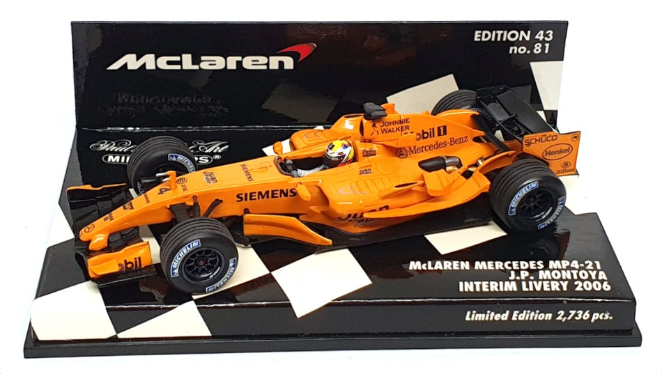 Minichamps 1/43 Scale 530 064374 - F1 McLaren Mercedes MP4-21 - Montoya 2006