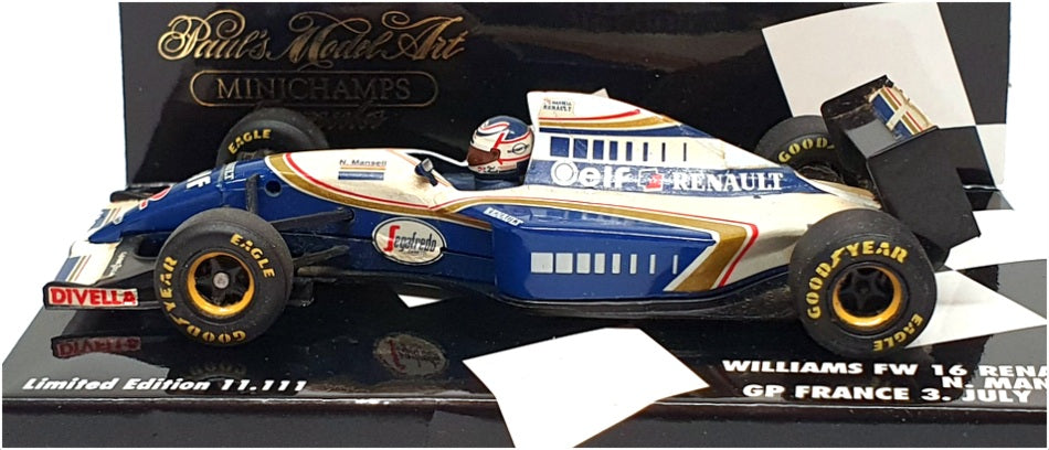 Minichamps 1/43 Scale 430 940102 F1 Williams FW16 Renault GP France 1994 Mansell