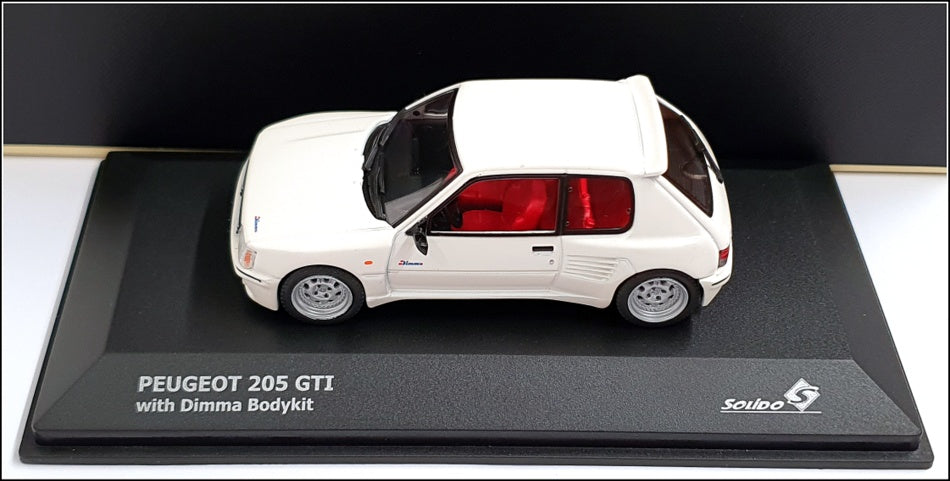 Solido 1/43 Scale S4310801 - Peugeot 205 GTI With Dimma Bodykit - Dimma White