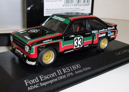 MINICHAMPS 1/43 - 400 768433 FORD ESCORT MK2 RS 1800 DRM SUPERSPRINT 76 HAHNE