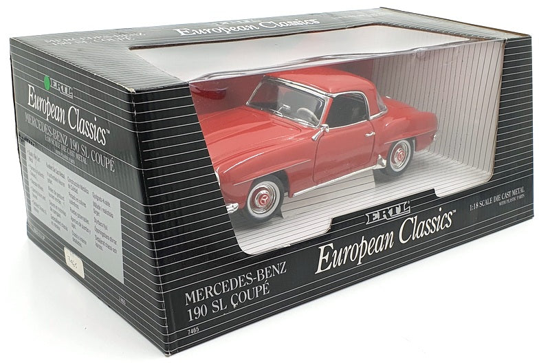 Ertl 1/18 Scale Diecast 7465 - Mercedes Benz 190 SL Coupe - Red