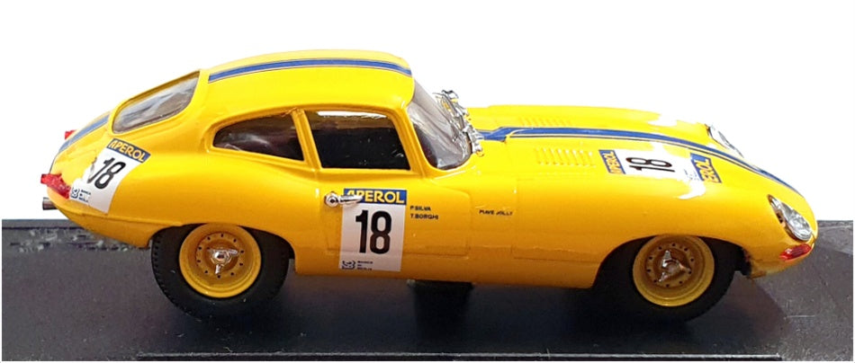 Box Model 1/43 Scale SS-05 - 1962 Jaguar E Type #18 Targa Florio 1988 - Yellow