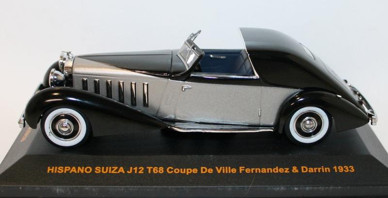 Ixo 1/43 Scale - MUS028 Hispano Suiza J12 T68 Coupe De Ville 1933 Black /Silver
