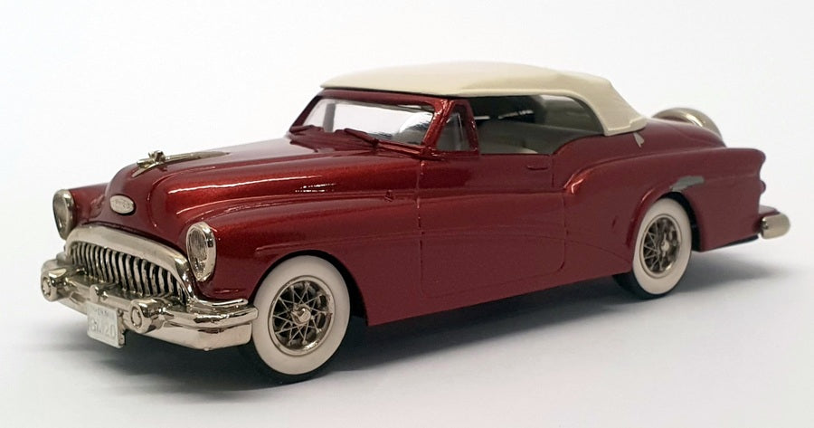 Brooklin 1/43 Scale BRK20 - 1953 Buick Skylark Conv Top Up - Met Dk Red/White