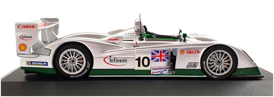 Ixo 1/43 Scale LMM051 - Audi R8 Audi Sport UK Le Mans 2003 - Silver/Green