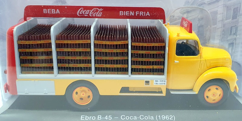 Altaya 1/43 Scale Model Truck G1H2E003 - 1962 Ebro B-45 Coca Cola - Yellow