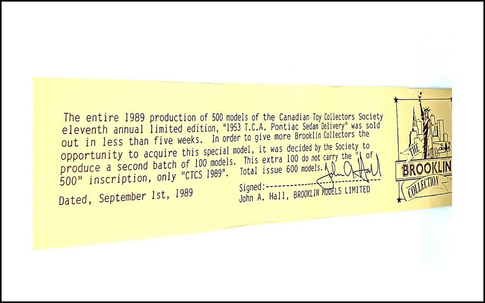 Brooklin Models 1/43 Scale BRK31 001B - 1953 Pontiac Delivery Van - 1 Of 100