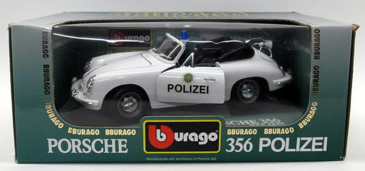 Burago 1/18 Scale Diecast 3331 Porsche 356 Cabriolet 1964 Polizei Model Car