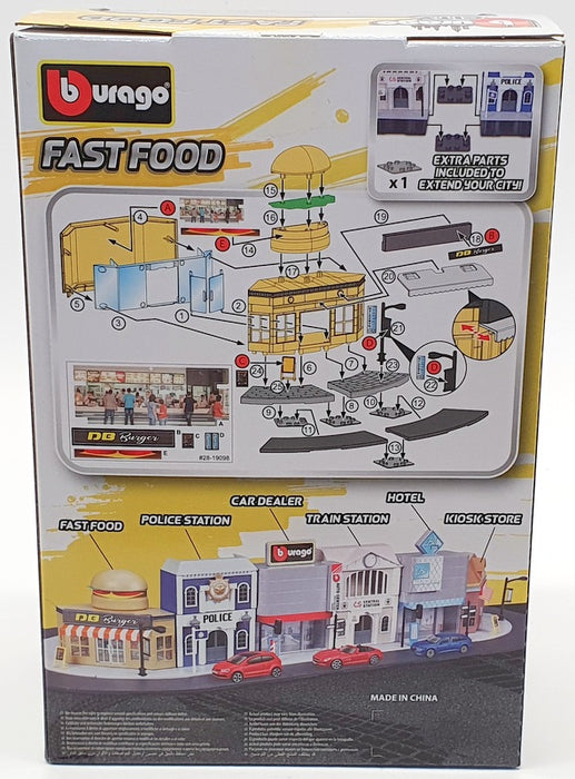 Burago 1/43 Scale Model Car #18 31504 - VW Polo GTI Mk5 And Fast Food Store