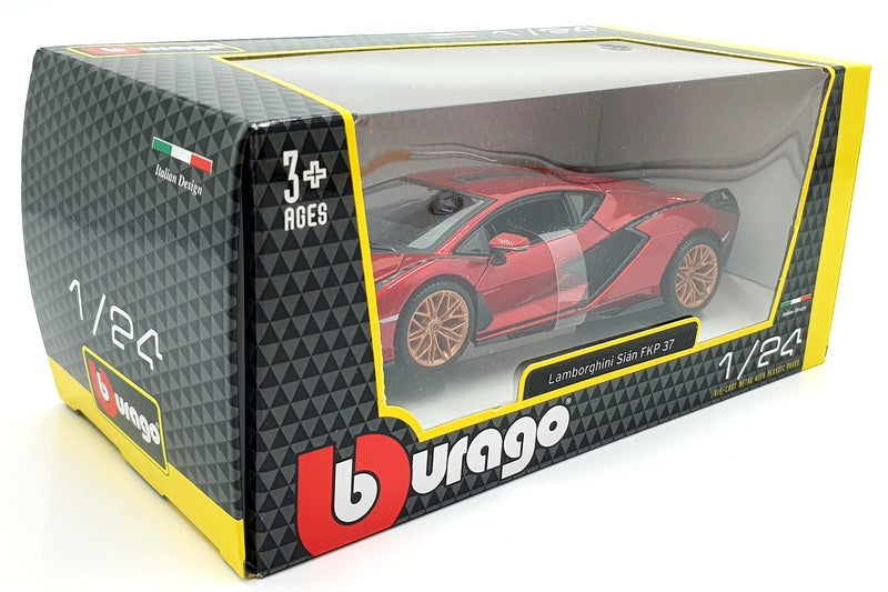 Burago 1/24 Scale Diecast #18-21099 - Lamborghini Sian FKP 37 - Met Red