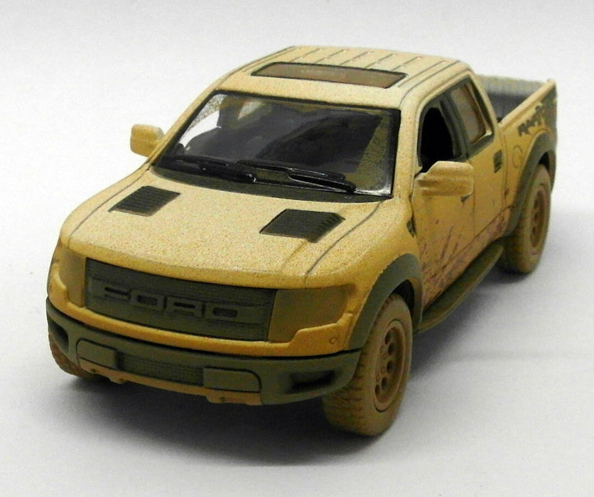 Ford F150 SVT Raptor - Muddy - White - Kinsmart Pull Back & Go Metal Model Car