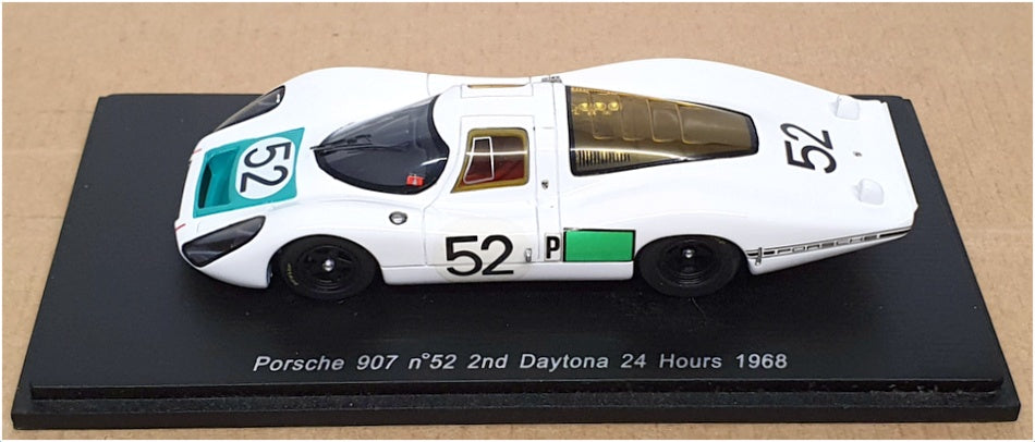 Spark 1/43 Scale S2985 - Porsche 907 #52 2nd Daytona 24h 1968 - White/Green