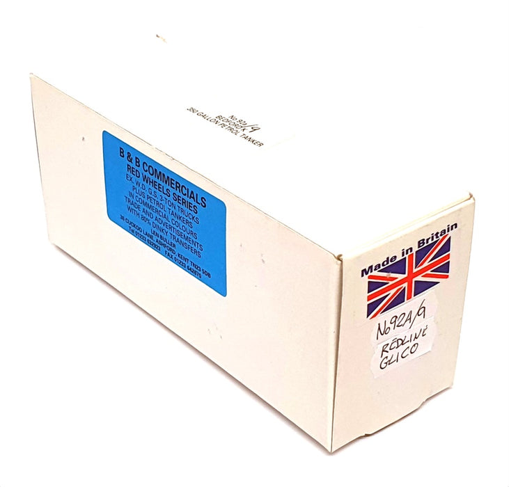 B&B Models 1/60 Scale No.92A/9 - Bedford 350 Gallon Petrol Tanker Redline Glico