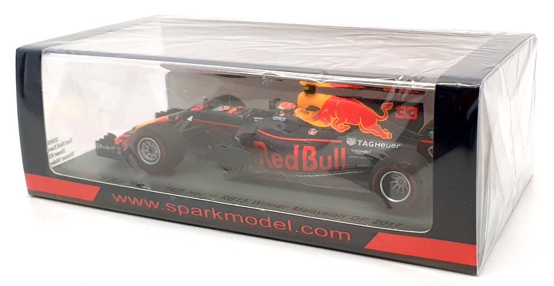Spark 1/43 Scale S5050 - Red Bull Renault RB13 M.Verstappen 1st Malaysian GP '17