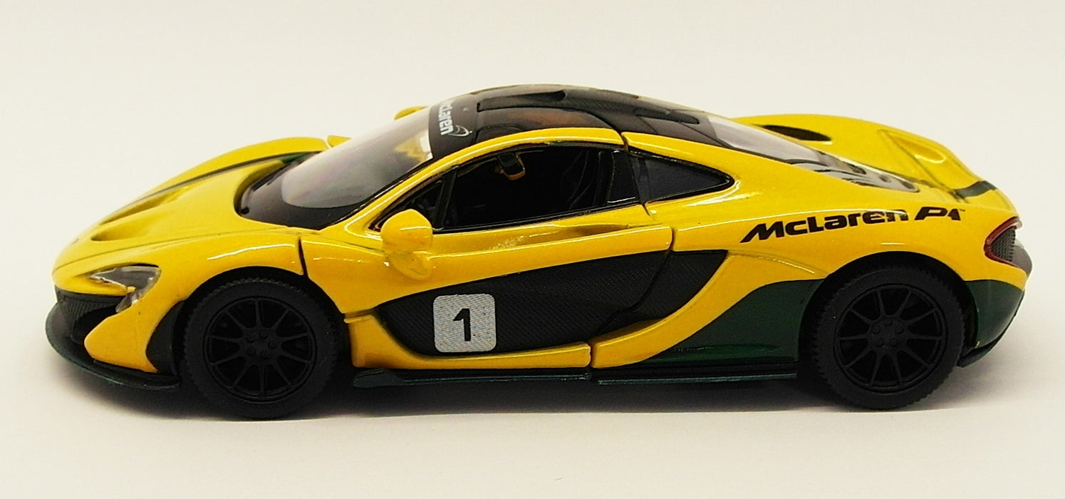 McLaren P1 - Yellow - Kinsmart Pull Back & Go Metal Model Car