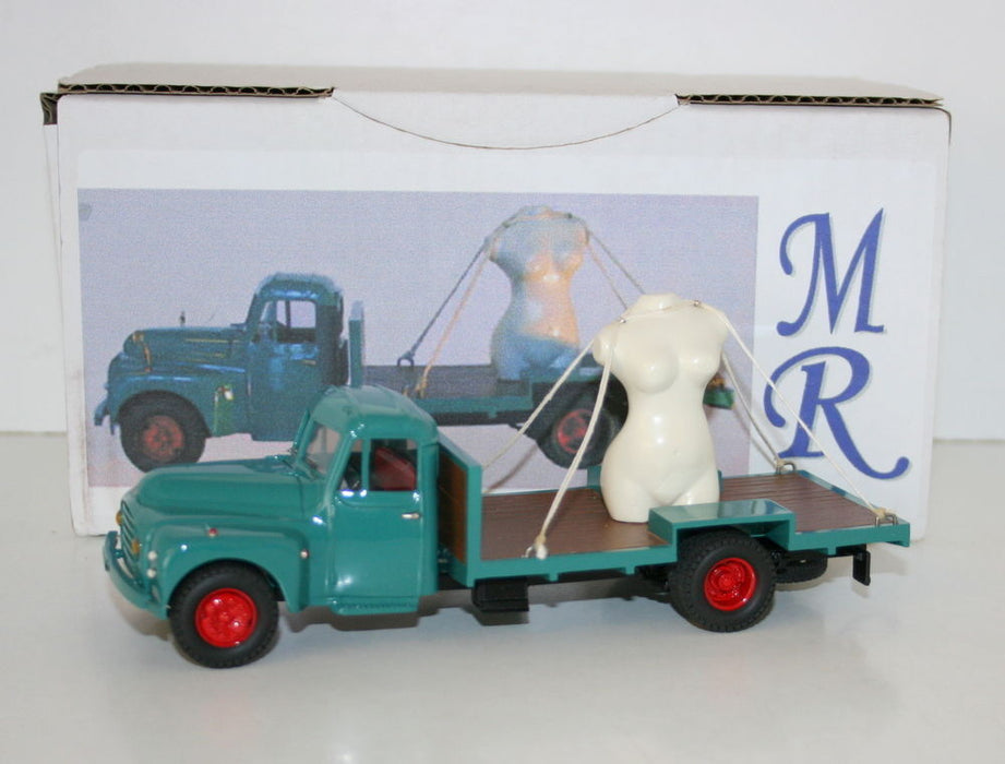 1/43 SCALE RESIN MODEL - CITROEN FLATBED TRUCK CARRYING LARGE FEMALE BUST STATUE