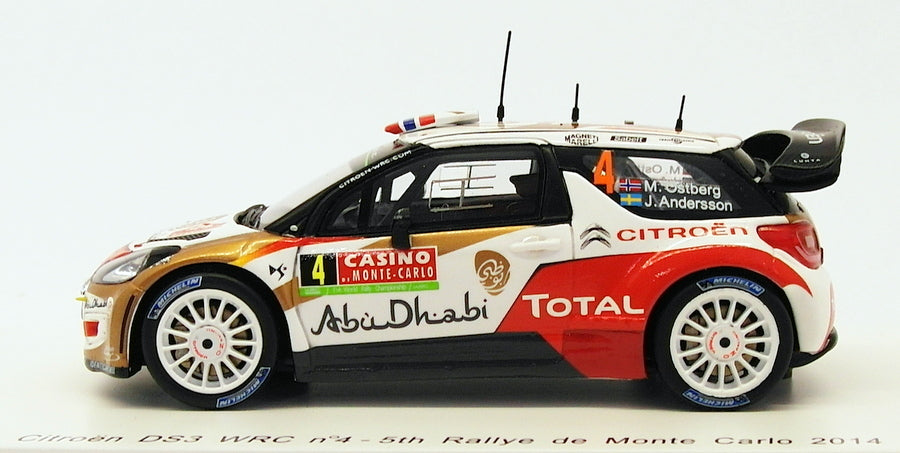 Spark 1/43 Scale S3789 - Citroen DS3 WRC #4 - 5th Monte Carlo 2014