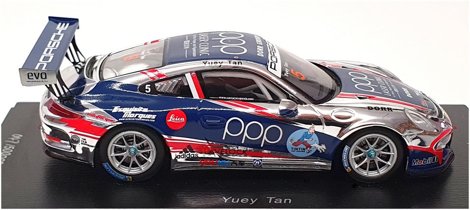 Spark 1/43 Scale SA059 - Porsche 911 GT3 Cup #5 PCCA 2014 - Blue/Silver