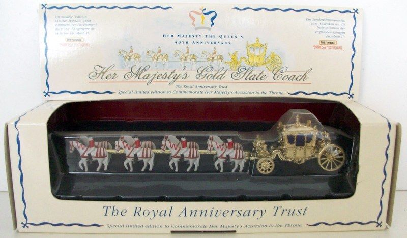 MATCHBOX - YY66 HER MAJESTY THE QUEEN'S 40TH ANNIVERSARY GOLD STATE COACH