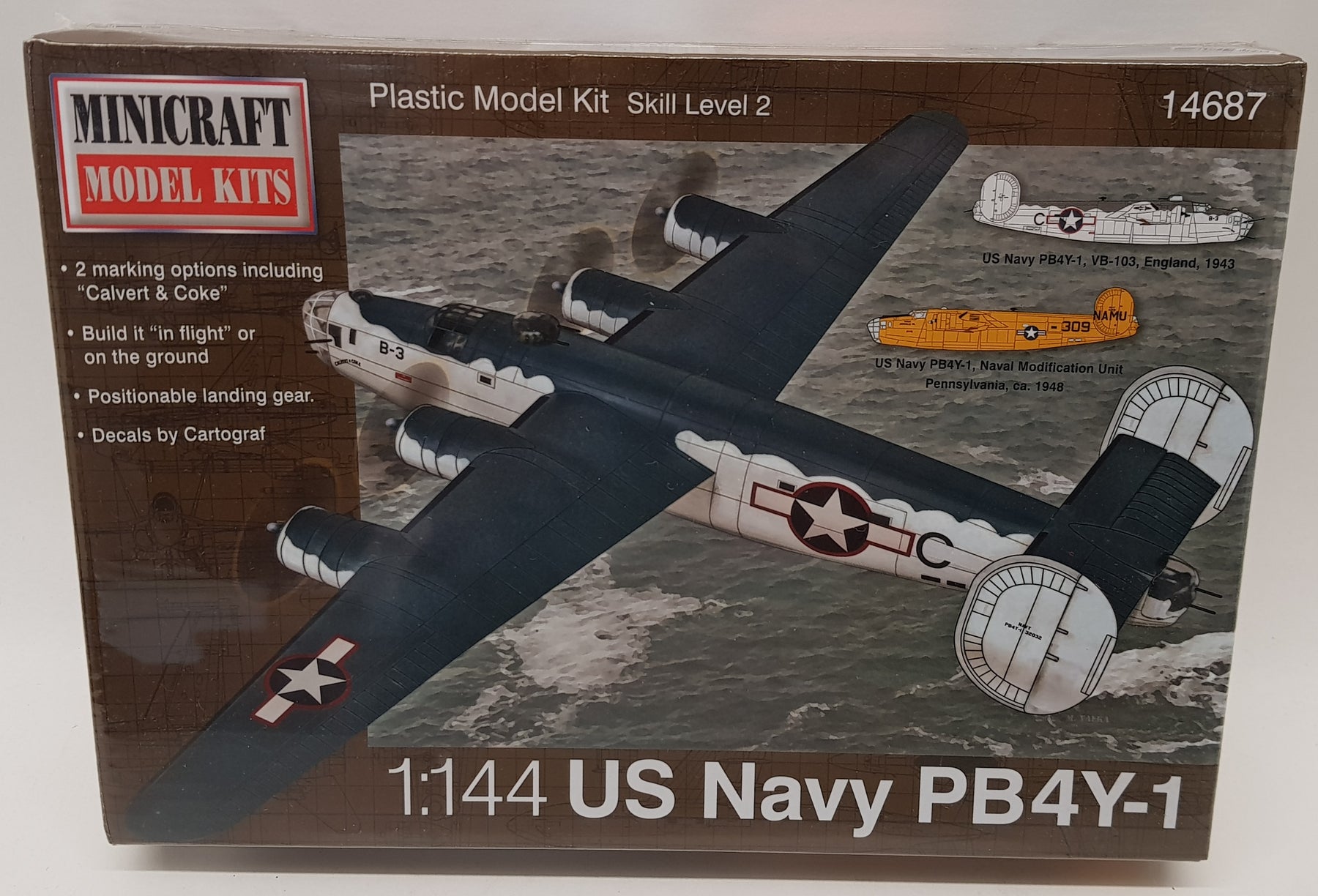 Minicraft Model Aircraft Kit 14687 - 1/144 Scale US Navy PB4Y-1