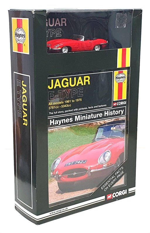 Corgi 1/43 Scale CC03002 - Haynes Miniature History + Jaguar E-Type Model - Red
